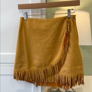 Fringed Mustard Skirt